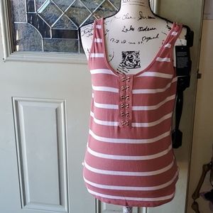 Chaser stripe clasp front top brand new
